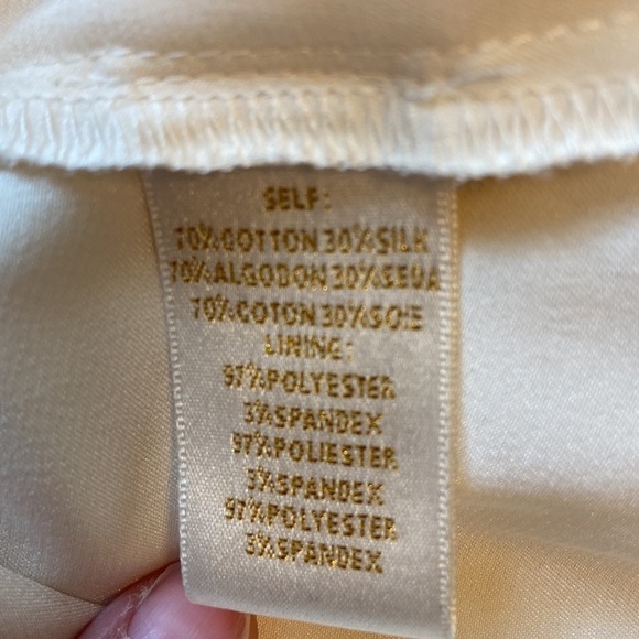 Jenny Han Shift Dress Ruffle Beaded Cotton/Silk Cream Size M - Picture 8 of 8